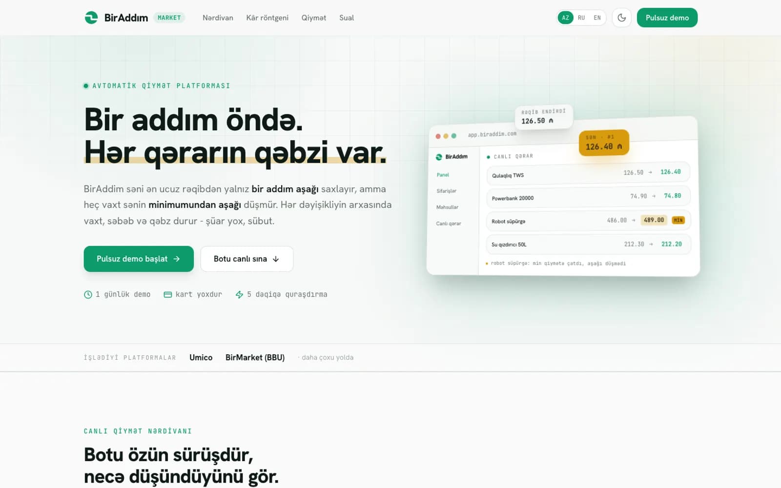BirAddım: Market ürün sayfası